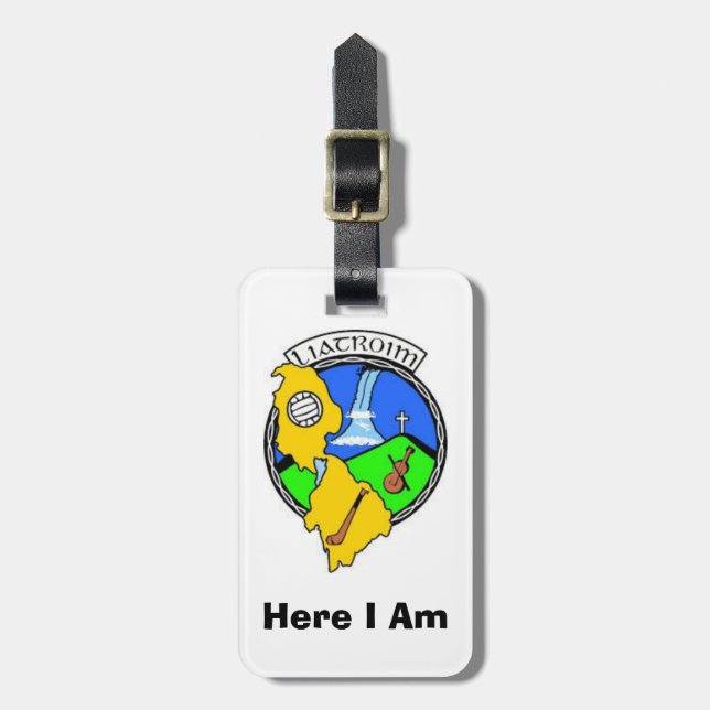 Find My Luggage Personalised Leitrim County ID Tag (Front Vertical)