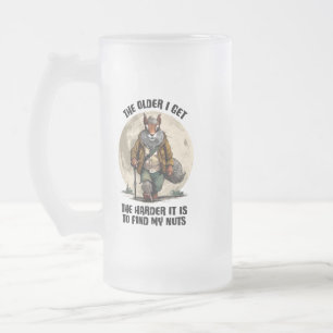 Find My Nuts - funny squirrel Frosted Glass Beer Mug