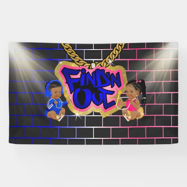 Find 'N Out Banner! Gender Reveal! Banner (Horizontal)