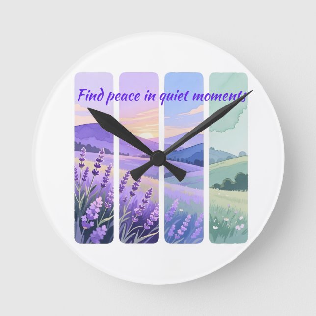 Find peace in quiet moments round clock (Front)