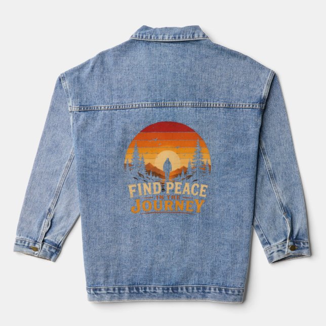 Find Peace In The Journey Denim Jacket (Back)