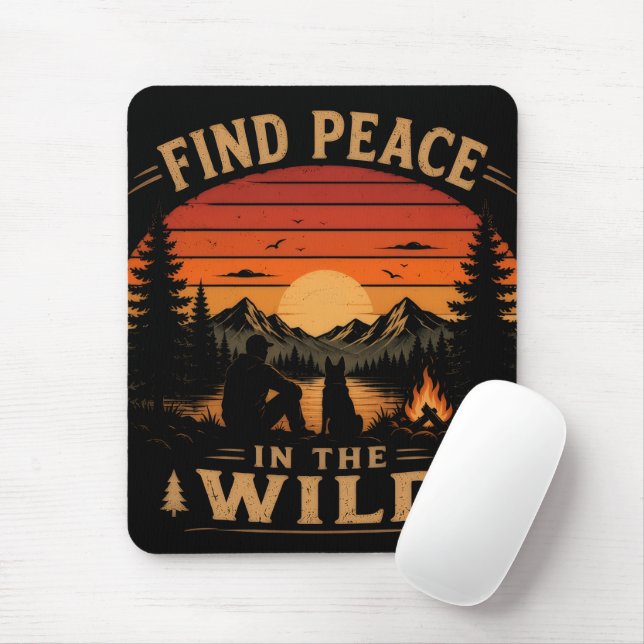 Find Peace in the Wild Mouse Mat (With Mouse)