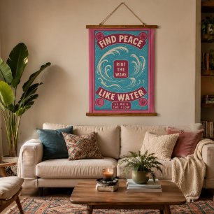 Find Peace, Ride the Wave – Ocean-Inspired Wall Ta Hanging Tapestry