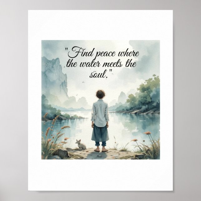 "Find Peace Where the Water Meets the Soul - Inspi Poster (Front)