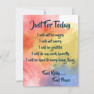 Find Reiki, Find Peace Watercolor print Card