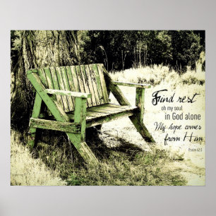 Find Rest My Soul (Weathered Bench) 16 x 20 Poster