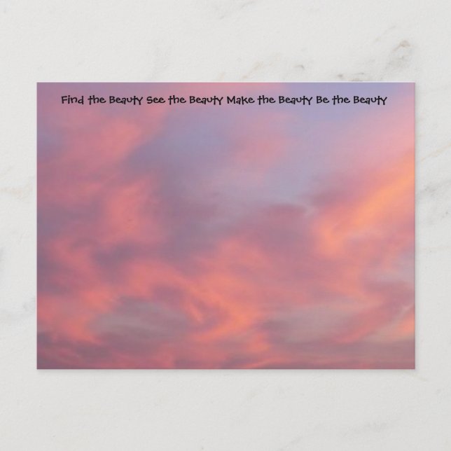 Find the Beauty Pink Postcard (Front)