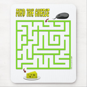 Find the Cheese Mouse Maze Standard Mouse Mat