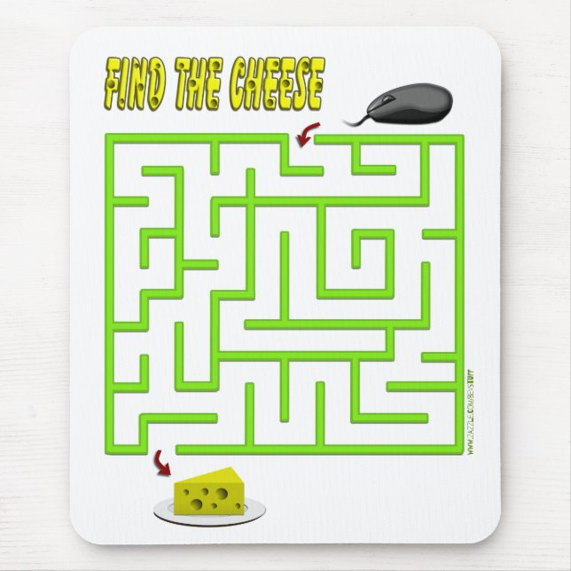 Find the Cheese Mouse Maze Standard Mouse Mat (Front)