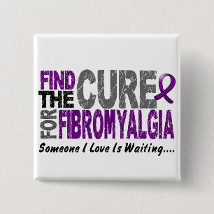 Find The Cure 1 FIBROMYALGIA T-Shirts & Gifts 15 Cm Square Badge