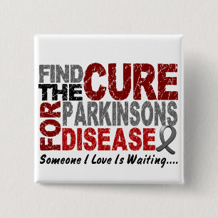 Find The Cure 1 PARKINSON’S DISEASE T-Shirts 15 Cm Square Badge