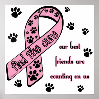 Find the Cure ~ Pawprint Poster