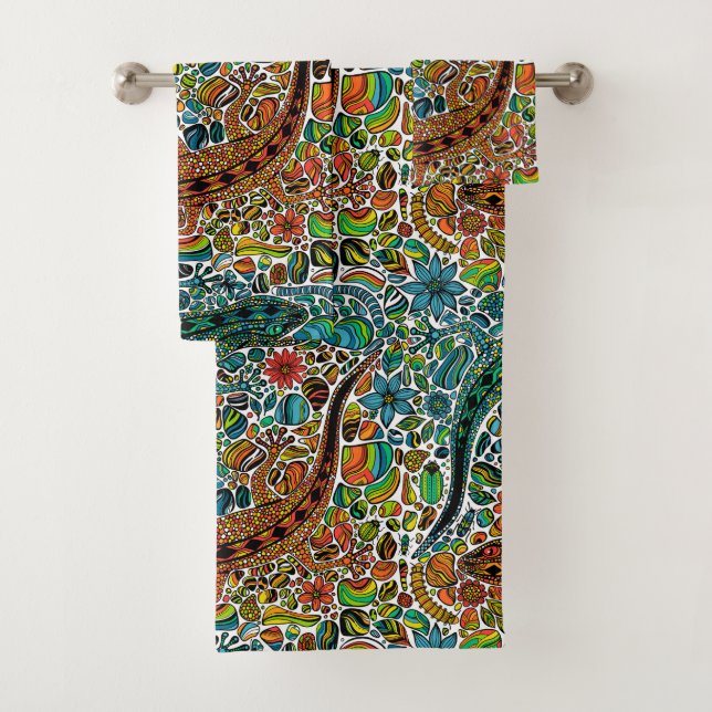 Find the geckos bath towel set (Insitu)