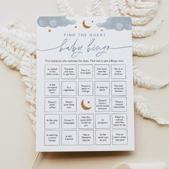 Find The Guest Baby Bingo Game Twinkle Star Invitation (Creator Uploaded)