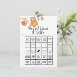  Find the Guest Baby shower bingo  Game Card