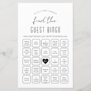 Find the Guest Bingo Baby Shower Game