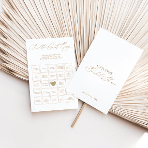 Find The Guest Bingo Elegant Bridal Shower Game