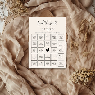 Find the Guest Bingo Game Bridal Shower Card