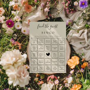 Find the Guest Bingo Game  Bridal Shower Card