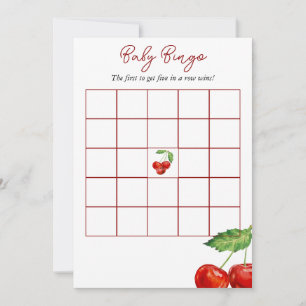 Find the guest Bingo Game Cherry Baby Shower Card