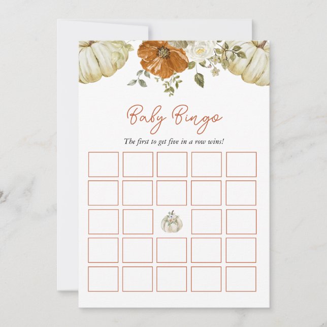 Find the guest Bingo Game Pumpkin Baby Shower Invitation (Front)