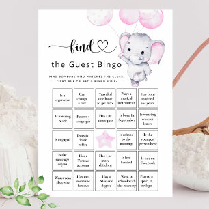 Find The Guest Bingo Girl's Elephant & Flower Game