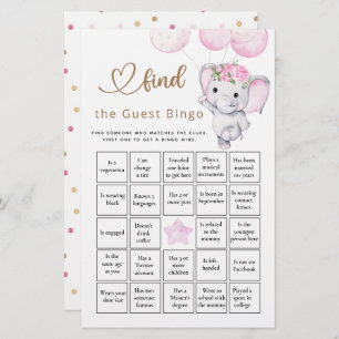 Find The Guest Bingo Girl's Elephant & Flower Game