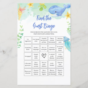 Find The Guest BINGO Summer Baby Shower Game