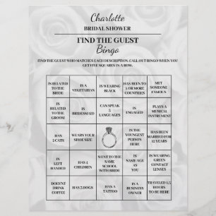 Find The Guest Bridal Shower Bingo Flyer