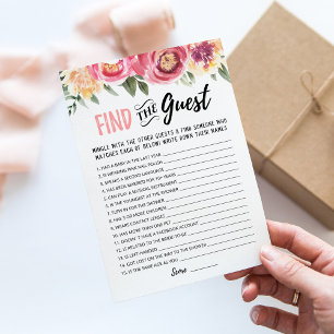 Find the guest Bridal Shower Editable game Card
