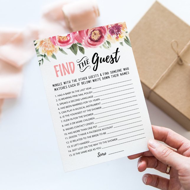 Find the guest Bridal Shower Editable game Card (Creator Uploaded)