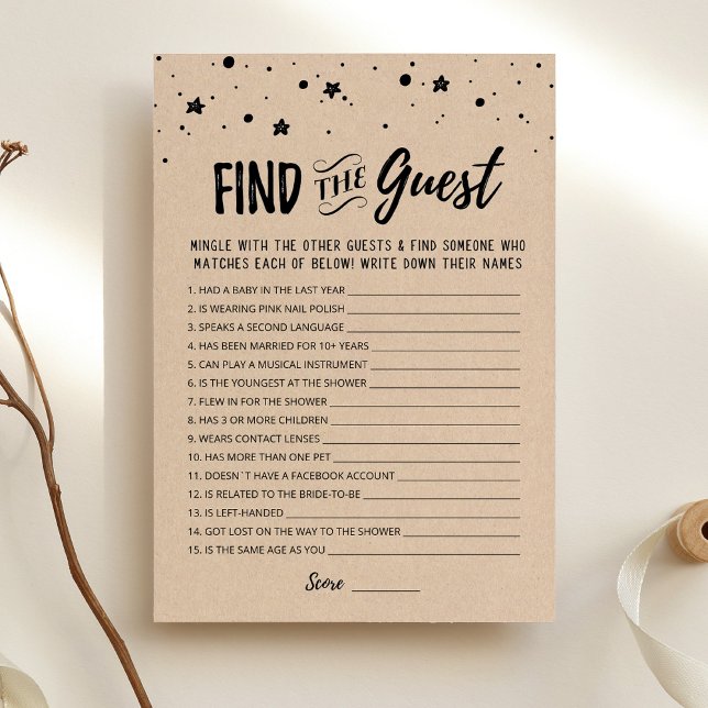 Find the guest Bridal Shower Editable game Card (Creator Uploaded)