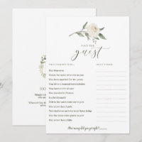 Find the Guest Bridal Shower Game Mingle Greenery