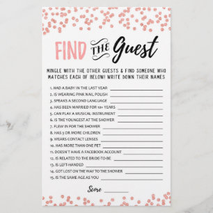 Find the guest Bridal Shower or Hen Party game