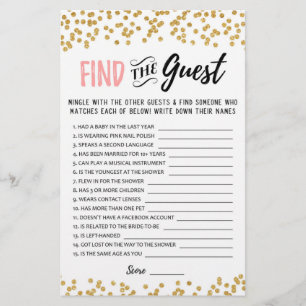 Find the guest Bridal Shower or Hen Party game