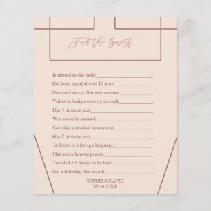 Find The Guest I Spy Ivory Peach Wedding Game Flyer