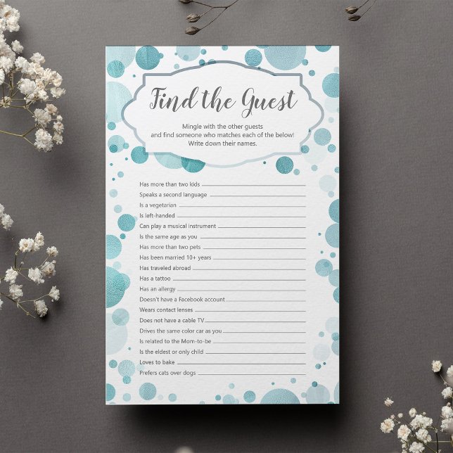 "Find the guest" New Trendy Fun Baby Shower Game (Creator Uploaded)