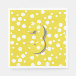 Find the Number 3 Third Birthday Napkins