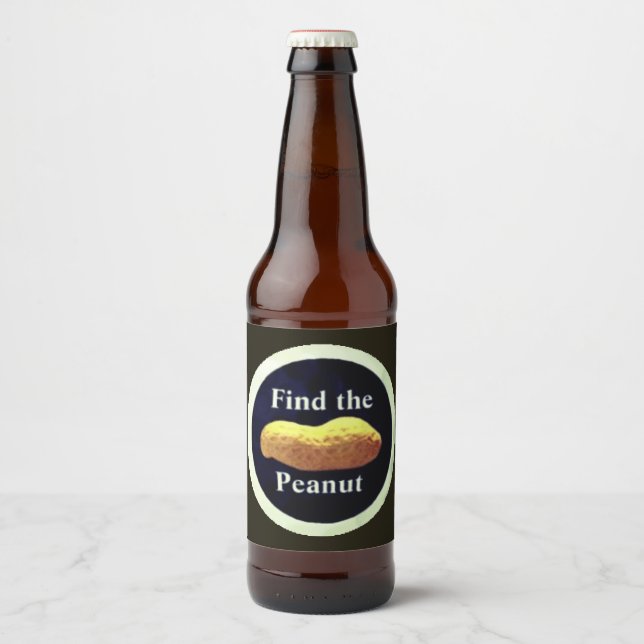 FIND THE PEANUT BEER BOTTLE LABEL (Front)