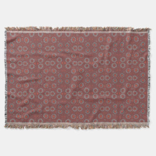 Find the Rabbit, rustic pattern, grey & terracotta Throw Blanket