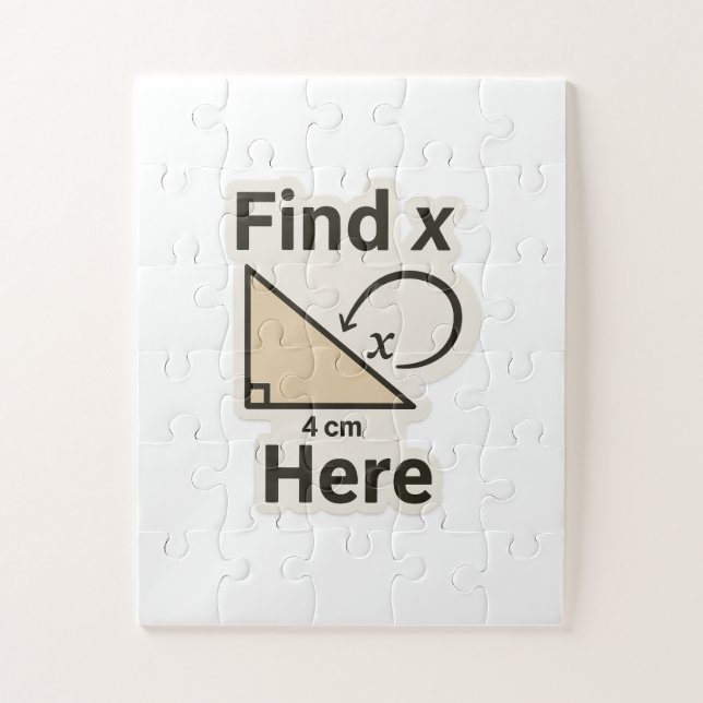 Find X Math Joke Sticker – Funny Geometry Pun  Jigsaw Puzzle (Vertical)