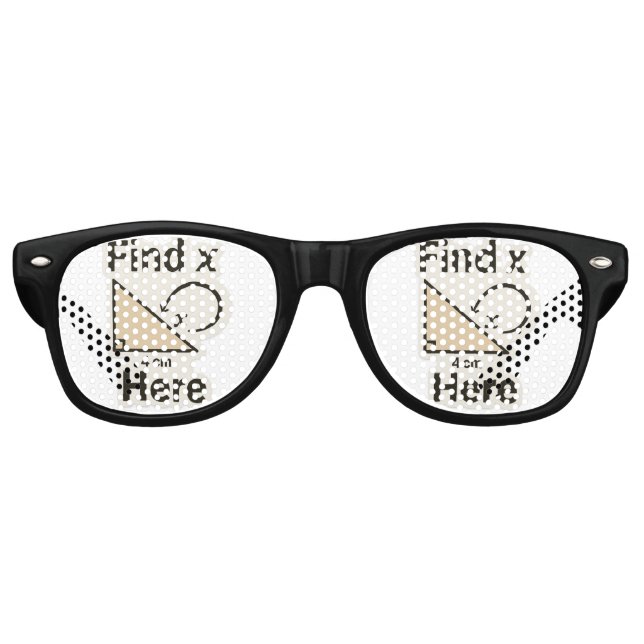 Find X Math Joke Sticker – Funny Geometry Pun  Retro Sunglasses (Front)