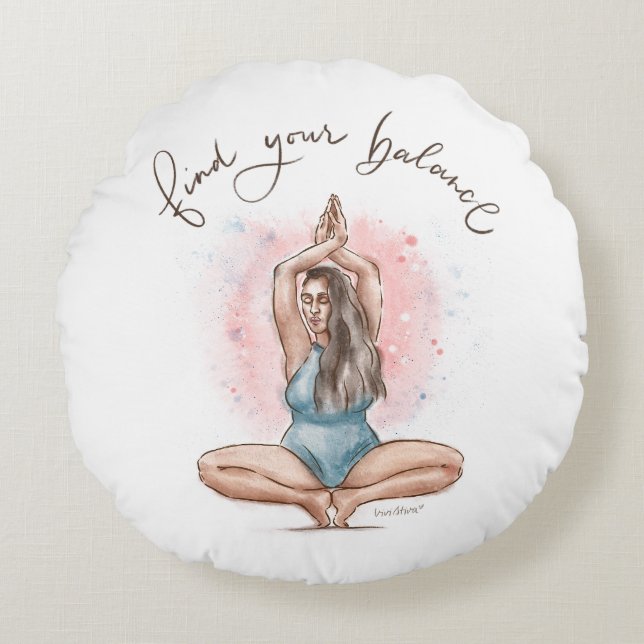 Find Your Balance Pillow | Yoga Posture (Front)