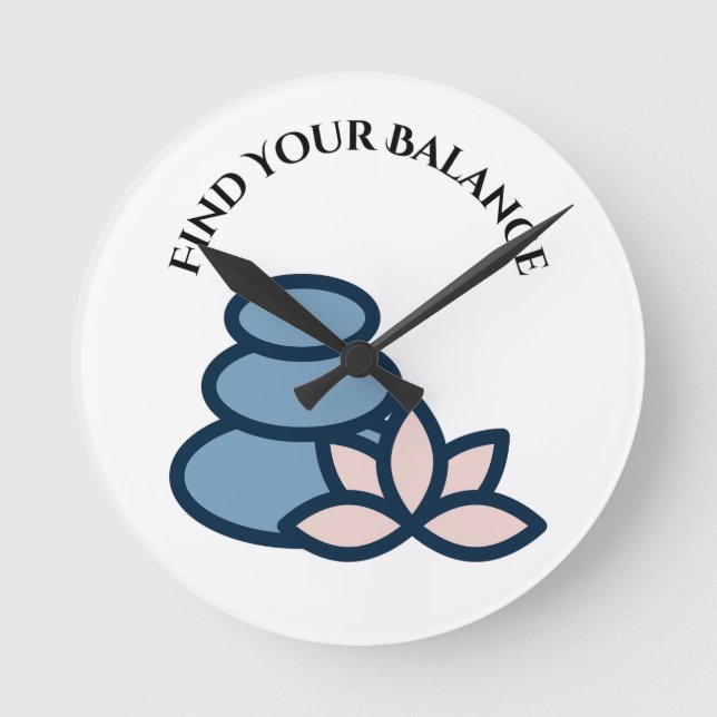 Find Your Balance Round Clock (Front)