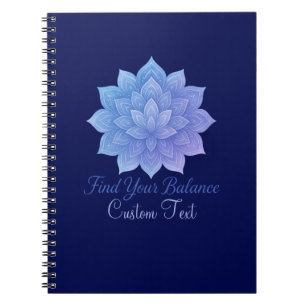 Find Your Balance Watercolor Mandala Customisable Notebook