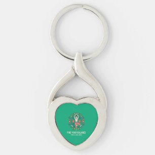 Find Your Balance Yoga & Wellness Tree Pose Mandal Key Ring