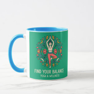 Find Your Balance Yoga & Wellness Tree Pose Mandal Mug