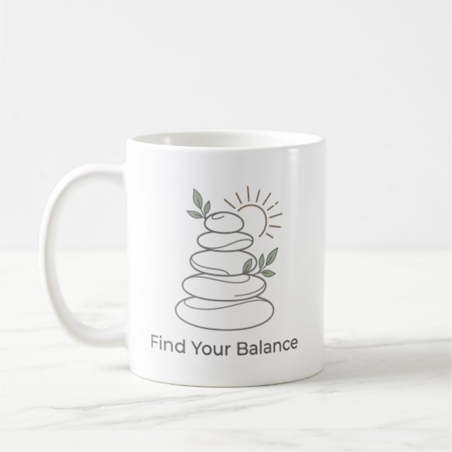Find Your Balance Zen Aesthetic Mug (Left)