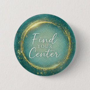 Find Your Center Mandala Watercolor Spiritual 6 Cm Round Badge