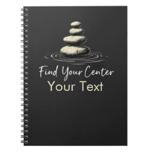 Find Your Center Minimalist Zen Stones Notebook
